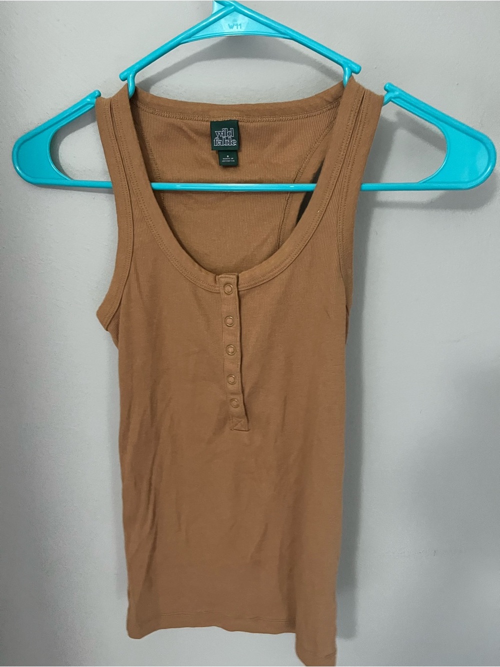 wild fable Camel Brown Henley Tank Top